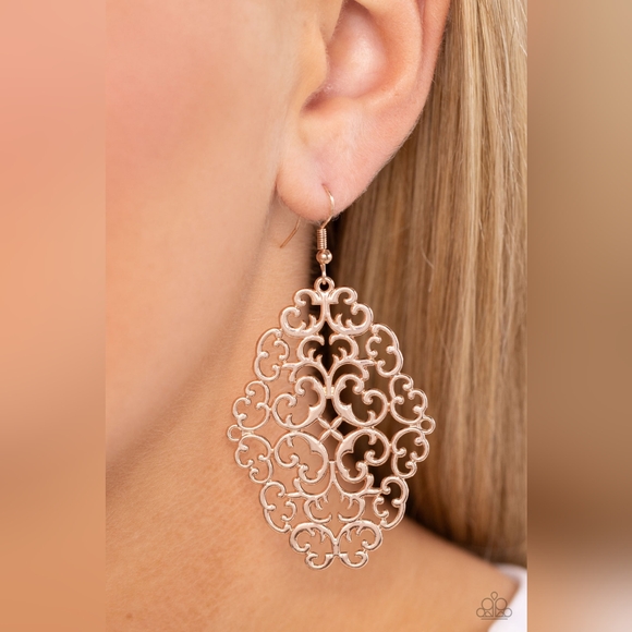 Contemporary Courtyards Rose Gold Earrings - Picture 1 of 2